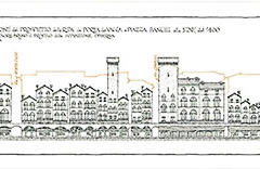 Ricostruzione del prospetto della Ripa a fine ‘400