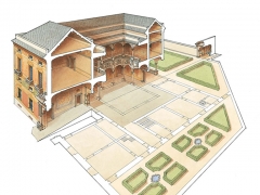 Sezione prospettica del palazzo di Antonio Doria