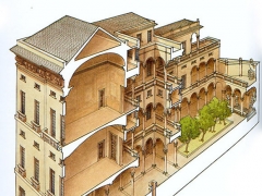 Sezione prospettica del palazzo di Giacomo e Pantaleo Balbi