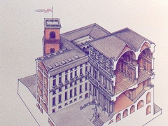 Sezione prospettica di Palazzo Ducale